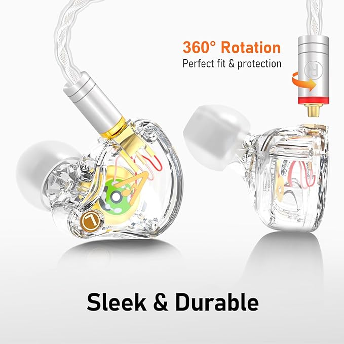 Vibes 202MC USB-C Wired Earbuds - USBC HiFi in Ear Headphones for iPhone 17/16/15 - Noise Isolating Ear Buds w/ Mic - Clear Sound, Deep Bass & Comfort-Fit Earphones - Silver Plated Cord, Carrying Case