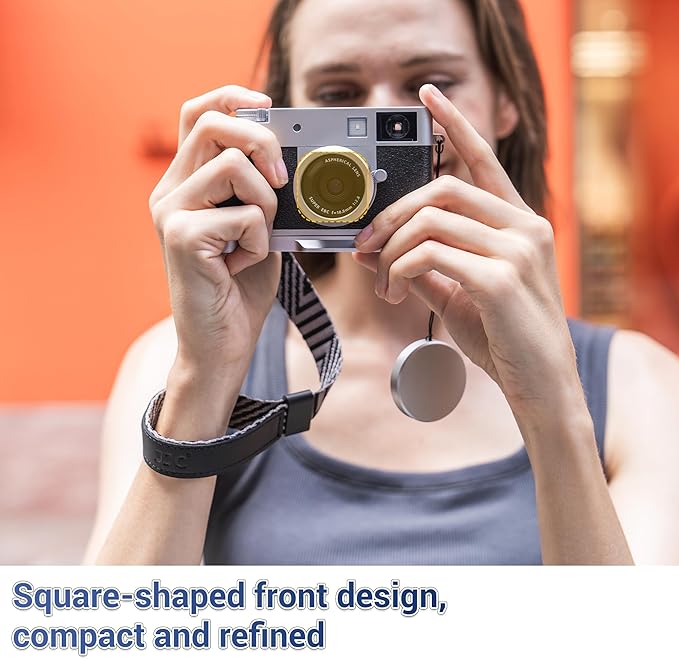 Metal Square X Half Lens Hood Sun Shade with Lens Cap for Fuji Fujifilm X Half Xhalf Digital Camera, Protective Cover Shading Hood Protector, Block Stray Light Reduce Flare - Silver