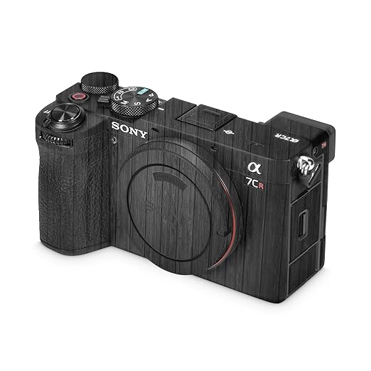 Camera Skin Compatible with Sony Alpha 7CR Camera (2023) - Black Wood - Premium 3M Vinyl Protective Wrap Decal Cover - Easy to Apply | Crafted in The USA by MightySkins