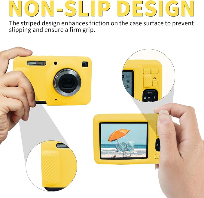 Easy Hood Camera Case for Kodak PIXPRO FZ55, Soft Silicone Cover Anti-Scratch Slim Fit FZ55 DSLR Camera Sleeve Body Skin Travel Protective Case, Yellow