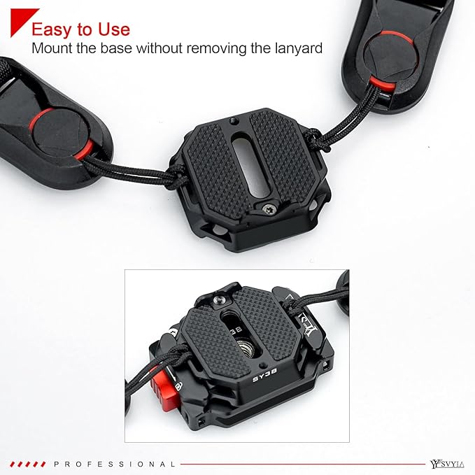 SY38 Camera Quick Release Plate Kit V2,Auto-Lock 38mm Camera Tripod Quick Release Mount Multi-Functional Base,Use for Tripod, Monopod,Slider Etc Quick Release Adapter,V3803
