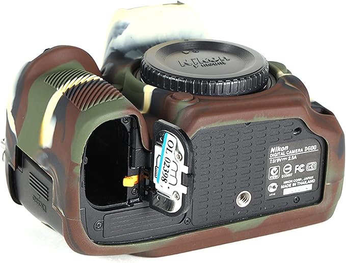 Professional Secure Silicone Camera Cases Bag Housing Rubber Body Skin for Nikon D610 D600 DSLR Camera Protective Case(Army Green)