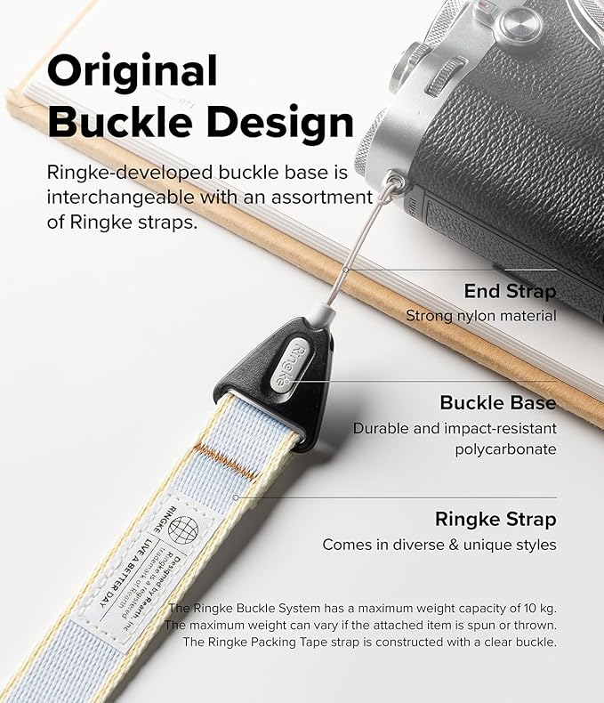 Ringke Hand Strap [Adjustable Wristlet Lanyard with Sturdy String] [One-Touch Buckle] for Phone Case, Camera, Keys, USB Flash Drive, and ID Badge - Stripe Blue