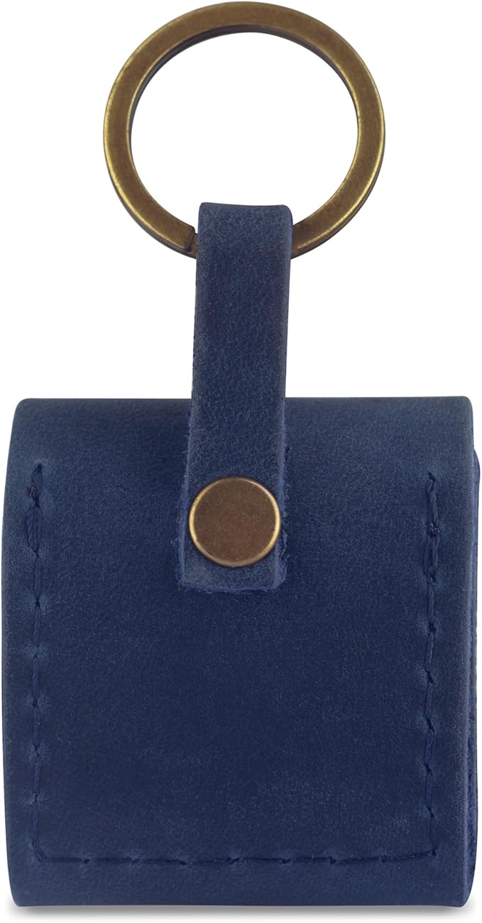 Leather SD Card Holder Keychain, SD Card Case Key Fob, Micro SD Card Holder Organizer, SD Card Storage Case, Memory Card Case Cover, Travel Memory Card Case (Blue)