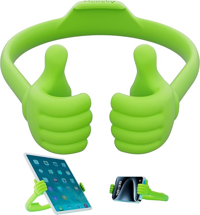 Honsky Adjustable Tablet Stand, Portable Phone Holder for Desk Bed - Multi-Angle Drawing Stand Compatible with All Tablets (Green)
