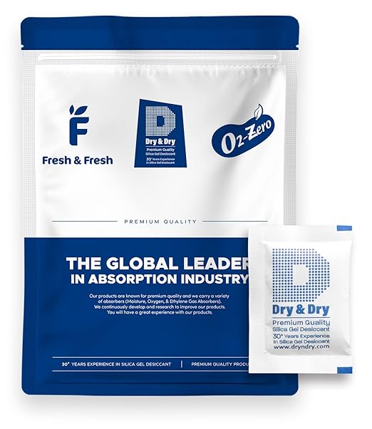 Dry & Dry 5 Gram [250 Packets] Premium Silica Gel, Desiccant Packs, Silica Packets - Rechargeable Silica Gel Packets, Silica Gel, Silica Gel Packs
