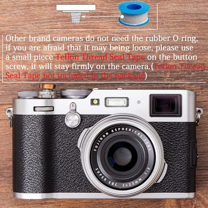 VKO Wood Soft Shutter Release Button,Delicate Camera Shutter Button 12mm Concave Surface Golden Black 1 PCS (Wood Grain Random)