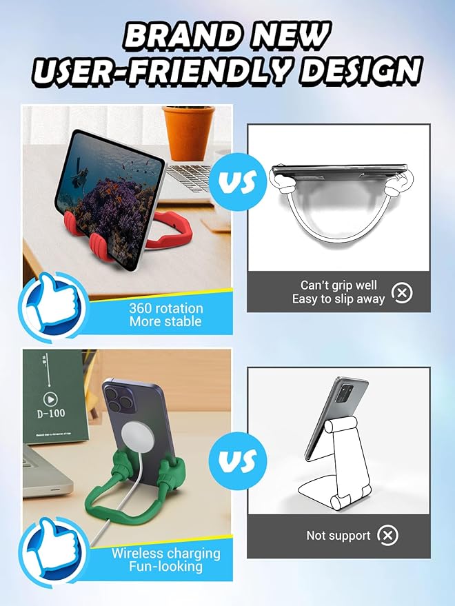 Easter Basket Stuffers for Teens Girls Boys Adults Cell Phone Stand: UPGRADE Adjustable Thumbs Up Lazy Phone Holder for Desk Fun Birthday Gifts Ideas for Kids Teenage Women Men Trendy Cool Gadgets