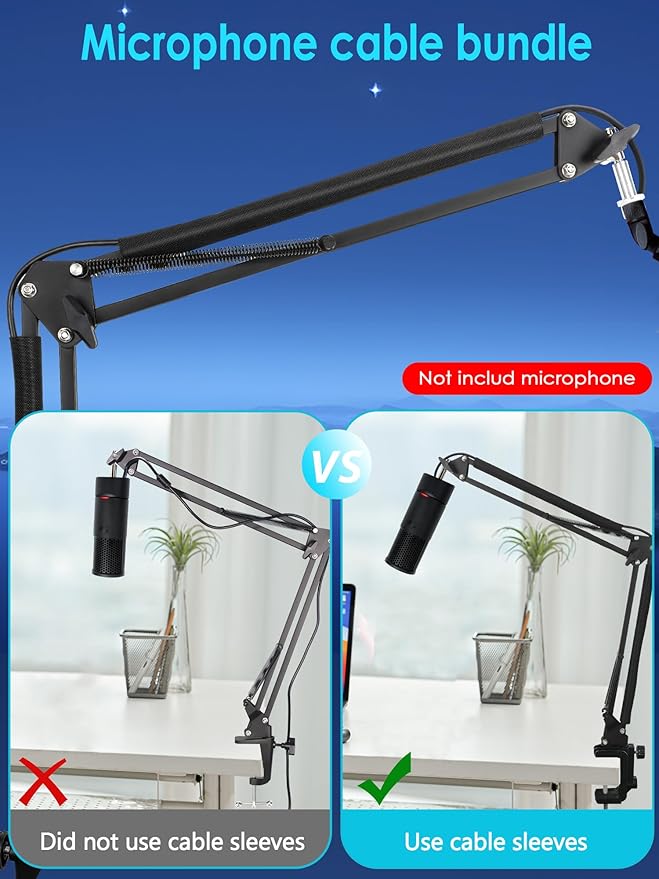 SoloCast 2 Boom Arm - Upgraded SoloCast 2 Mic Arm With SoloCast 2 Pop fifter Compatible with HyperX SoloCast 2 Microphone by YOUSHARES