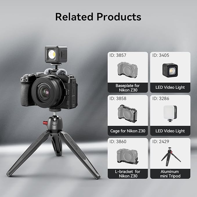 SmallRig Noise-Reduction Windsheild for Nikon ZR/Z 30, Made of Nylon and Fiber, with Cold Shoe Adapter and Rubber Cushions- 3859