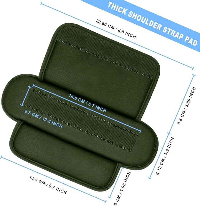 ZINZ 2-Pack Tactical Shoulder Pad, Ultra-Thick Comfort Cushion for Vest Straps, Backpacks, Breathable & Shock-Absorbing,Army Green