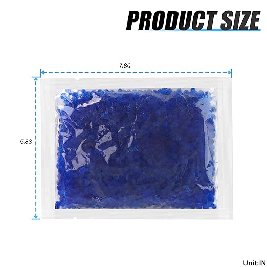 8PCS Blue Silica Gel Desiccant Packets Premium Indicating Desiccant Beads, Blue to Pink Indicating for Use Industrial 3 and 4 Stage Filters