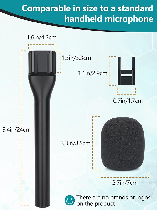 YOUSHARES Universal Interview GO Handheld Adapter for DJI Mini, 2-Pack Wind Muff and Lavalier Mic Adapter Handheld Stand Set