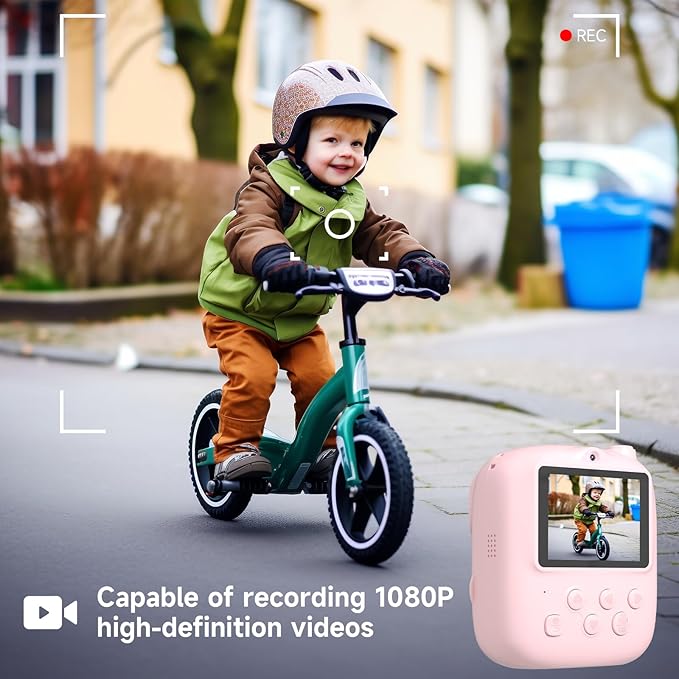 Kids Instant Print Camera 2025, 32GB Memory, Dual Lens with 2.4-Inch Screen and 1080p HD, Nice Gift for Boys and Girls Ages 4-13, Ideal for Toddlers and Teenagers
