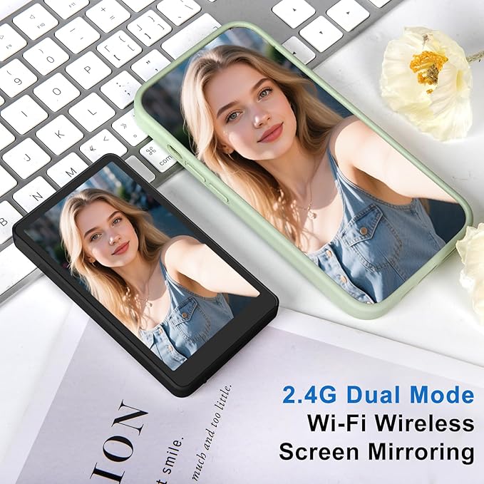 4" Vlog Selfie Monitor Screen for iPhone - Magnetic Back Camera Monitor with 4K HD, Wireless Remote, WiFi Live View & Built-in Speaker, Camera Buttons, 180° Rotation for Short Video/Live