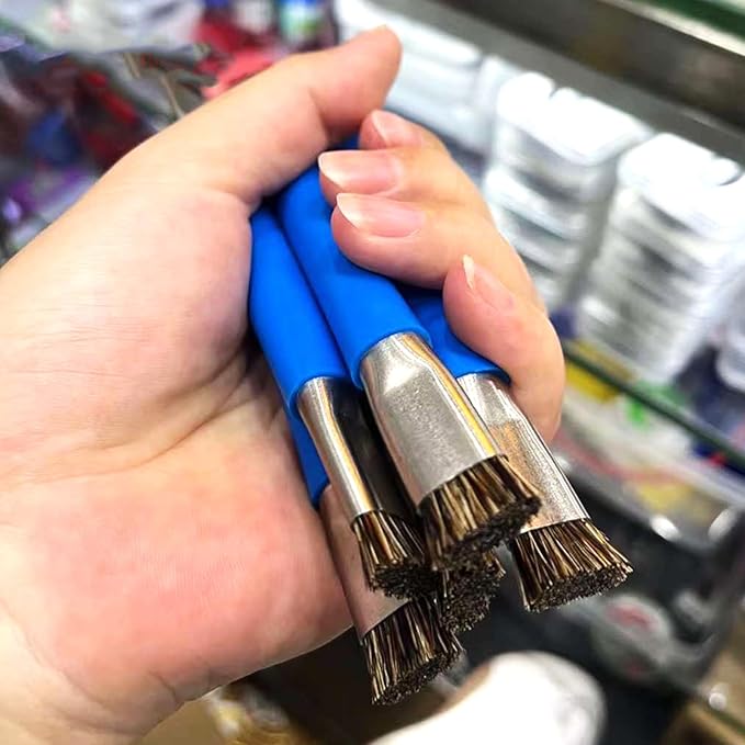 Double Head Steel Wire Brush Anti Static Hardening Brush Mobile Phone Mainboard Repair IC Pad Cleaning Brush Tools Plastic, Steel Wire, Alloy