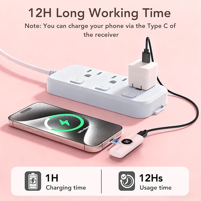 Mini Wireless Lavalier Microphone for iPhone 15 16, iOS and Android Devices - USB C Noise Reduction Lapel Mic for Recording, Clip Omni Lav Mic Microfono for Video Recording, Tiktok, Youtube, Vlog