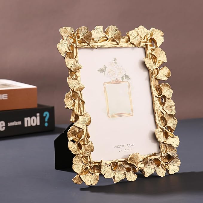 Picture Photo Frames 4x6, Gold Leaf Photo Frame,Vintage Picture Frame for Tabletop Stand or Hanging, Elegant Picture Frames for Desk or Wall,Tabletop, Counterspace, Shelf (Silver, 4x6)