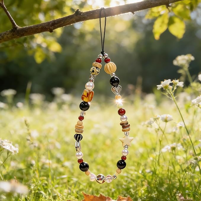 Beaded Camera Wrist Strap Cute Digital Camera Charm Lanyard Phone Charms Strap Beaded Camera Chain for Phone Bag Keychain