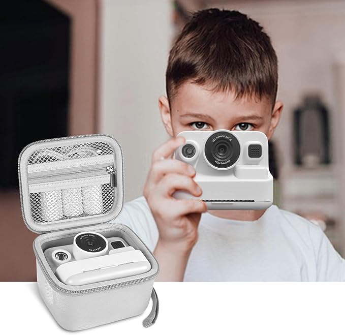 ANKHOH Case for Dylanto/for DUDUDRAGON/for Yehtta/for Gofunly/for LETSHAH Kids Camera Instant Print, 1080P Kid Cameras Storage Organizer Gifts Bag for Printing Paper and Toy Accessories,White-Only Box
