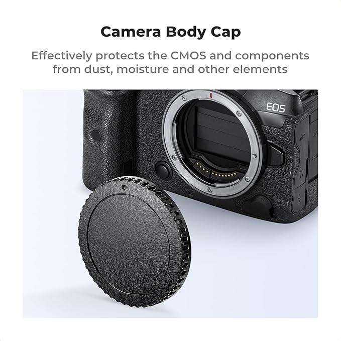 K&F Concept EF Mount Rear Lens Cap, Body Cap Cover, Hot Shoe Cover Kit, EF Lens Cap, EF Mount Back Cap, EF Cap for Canon T7 T6 T5 T8i T7i 5D IV/III/II 6D II/I 90D 80D