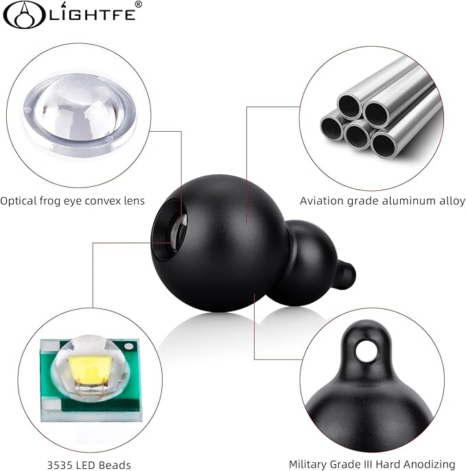 LIGHTFE Mini Flashlight Keychain Jewelry Mini Light Handheld Emergency Light (Mini02 Black)