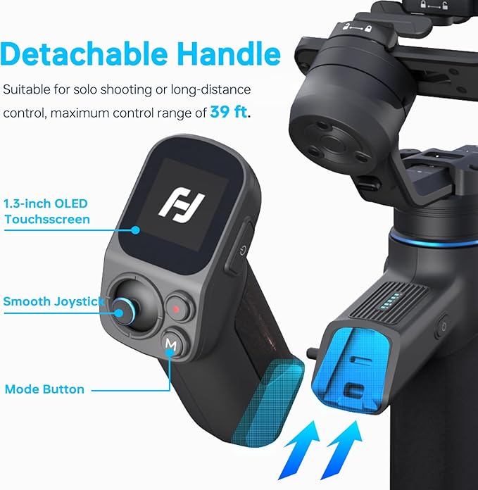 FeiyuTech SCORP Mini 3 Pro Combo | Full Accessory Kit – All-in-One 3-Axis Camera Gimbal, Built-in AI Tracking, Detachable Remote Handle, Vertical Shooting Compatible