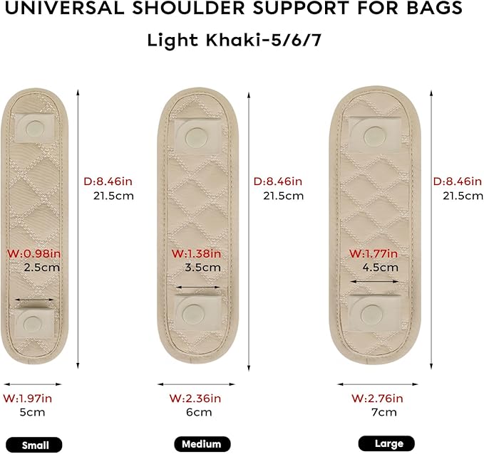 GIVLEFLY Small Shoulder Strap Pad for Purse & Tote Bags, Soft Cushion Protector with Anti-Slip Backing, Comfortable Support, Light Khaki