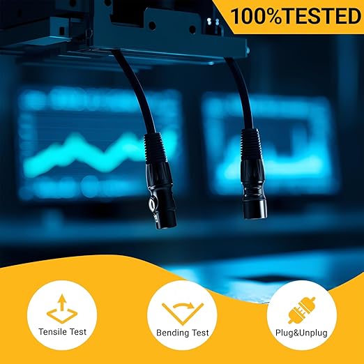 XLR Cables, 100ft Microphone Cable, Balanced Male to Female Mic Cord, XLR Speaker Cable, Black