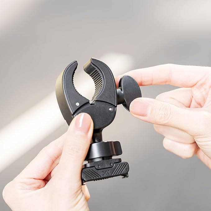 JJC Magnetic Bike Pole Mount for DJI Osmo 360 Action 5 4 3 Accessories, with Ball Head Mini Handlebar Bike Pole Mount Motorcycle Clamp Mount, Lightweight ABS Crab Pole Clamp for Round Pipe Tube Desk