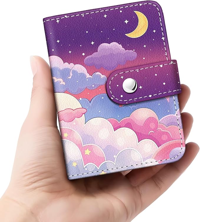 Lebrocoli Night Sky Moon Small Photos Album for 2x3 Inch Films, 56 Pockets Mini Cute Albums Book for Polaroid Fujifilm Instax Mini Instant Camera Printer, Kpop Photocard Pictures Binders Storage