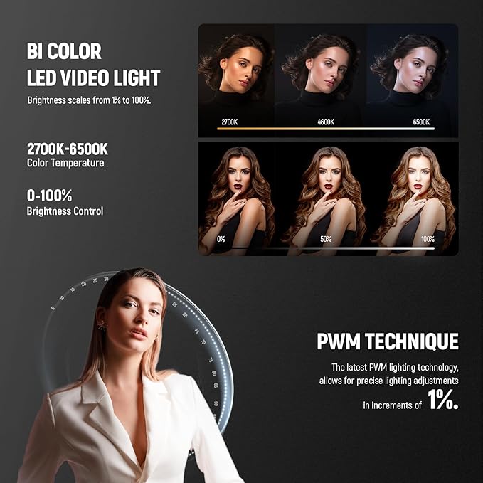 NEEWER MS60B LED Video Light 2.4G/APP Control, 65W Metal Mini Compact COB Continuous Output Lighting Bowens Spotlight for Photography Studio Recording, 40000lux/1m 2700-6500K CRI 97+/TLCI 98+, Silver
