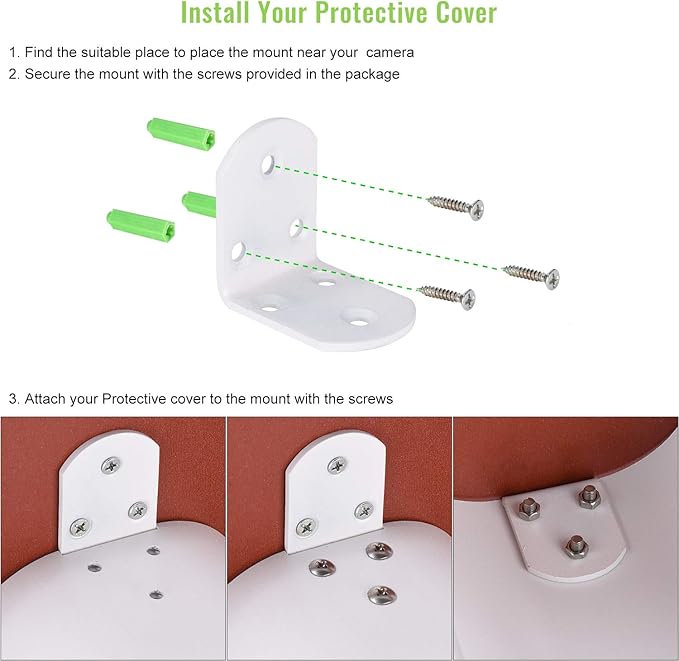 Uogw Sun Rain Shade Camera Cover Shield Works for Blink XT,XT2,(3rd Gen) XT3,XT4 (4th Gen),Arlo,Arlo Pro,WyzeCam,Nest,Ring,Protective Roof for Outdoor Security Cameras, Aluminum Alloy Material-White