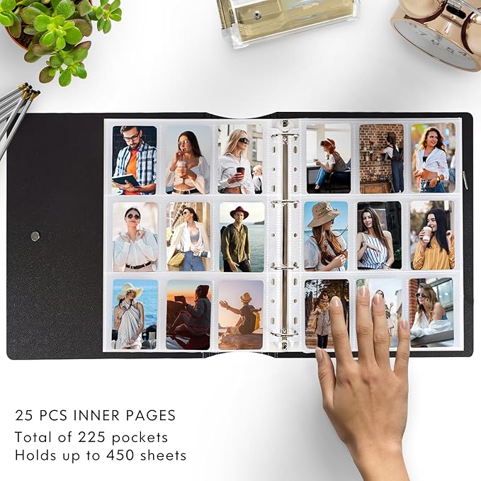 A4 Kpop Photocard Binder with 25 Pages 9 Pocket, 2x3 inch Kpop Photocard Holder Book, Photo Album for Fujifilm Instax Mini Camera Polaroid Printer Photo Film (White)