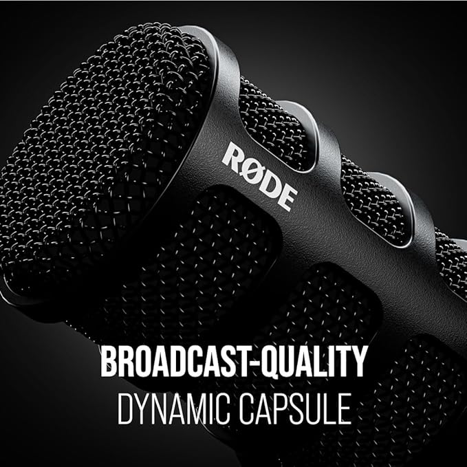 RØDE PodMic USB Versatile Dynamic Broadcast Microphone With XLR and USB Connectivity for Podcasting, Streaming, Gaming, Music-Making and Content Creation (Black)