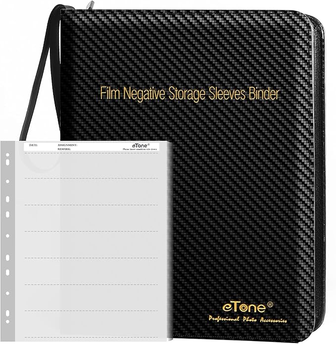 35mm/135 Film Negative Storage Kit with Binder Box - 50 Acid-Free Protector Pages | Oversized Box