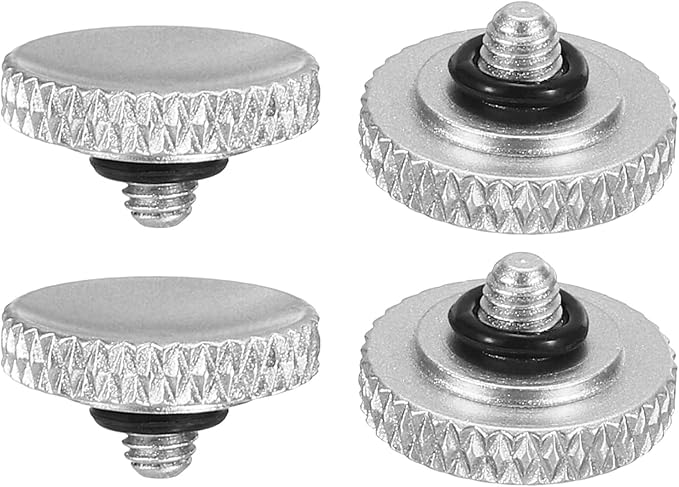 PATIKIL Camera Shutter Button, 4 Pack Soft Shutter Release Button Pure Copper Camera Button Knurled Suitable for Nikon for Fujifilm for Leica DSLR/SLR Camera, Silver