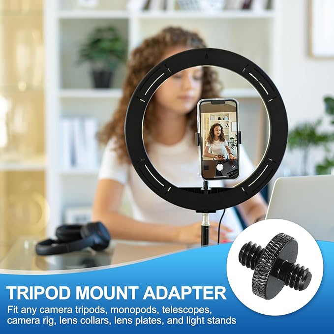 PATIKIL Tripod Screw Adapter 1/4" Male to 1/4" Male, 2 Pcs Tripod Nut Connectors Camera Mount Screw Camera Double Head Converter for Microphone Holder Magic Arms Accessories, 18 mm
