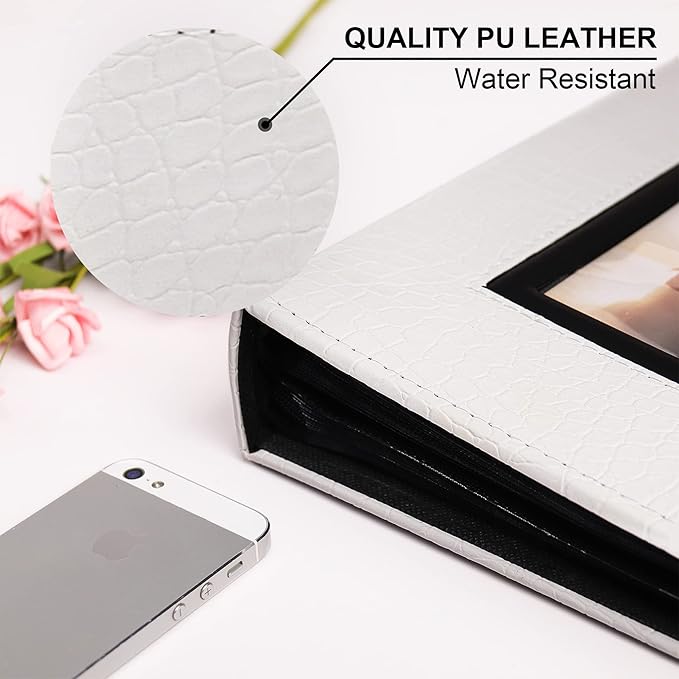 Vienrose Photo Album for 200 4x6 Photos Leather Cover Extra Large Capacity Picture Book for Wedding Baby Vacation