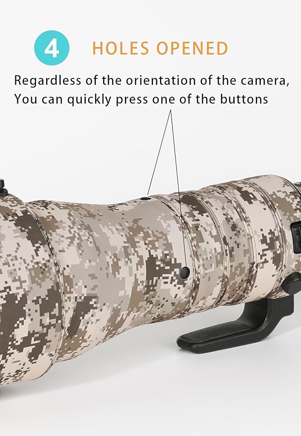 CHASING BIRDS Lens Camouflage Waterproof Coat for Nikon Z 600mm f/4 TC VR S Rainproof Lens Protective Cover Version IV (Electric White, with Z 1.4X)