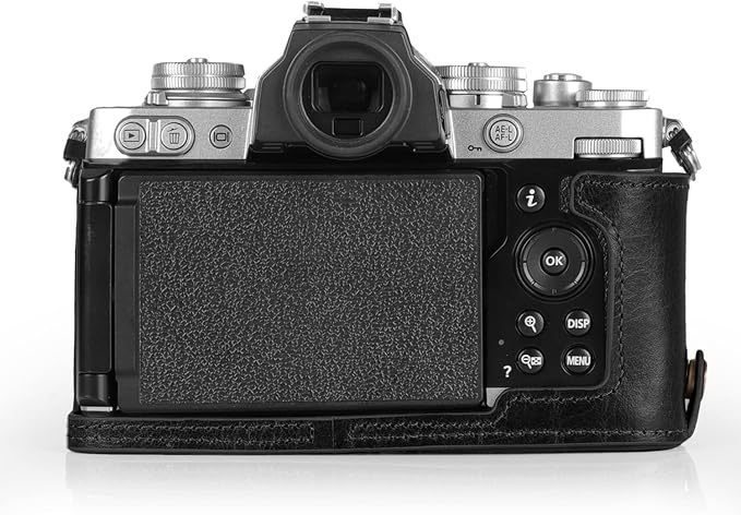 MegaGear MG2016 Ever Ready Genuine Leather Camera Half Case Compatible with Nikon Z fc (Black)