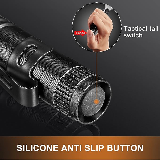 Honoson 6 Pieces Mini LED Pen Flashlight Bulk Small Pocket Flashlight 3.5 Inch, 5.24 Inch Aluminum Handheld Penlight with Clip for Inspection Camping Emergency Diary Lighting