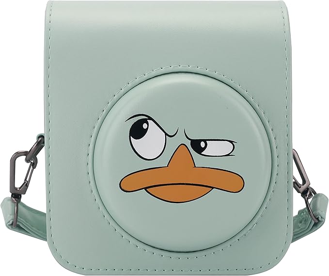 Frankmate Protective Case Compatible with Mini 12 Instant Film Camera with Accessory Pocket and Adjustable Strap (Cute Duck)