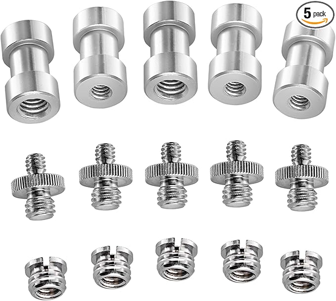 Neewer® 15 Pieces 1/4" 3/8" Metal Threaded Screw Converter Adapter for DSLR Camera,Tripod,Shoulder Rig,Light Stand,Camera Cage
