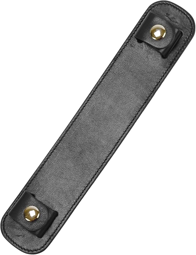 Lambskin Leather Shoulder Strap Pad for Designer Trendy Bags,Detachable Replacement Pressure Relief Cover for Women Tote Bag Handbag Purse Backpack【Black,Gold Studs】