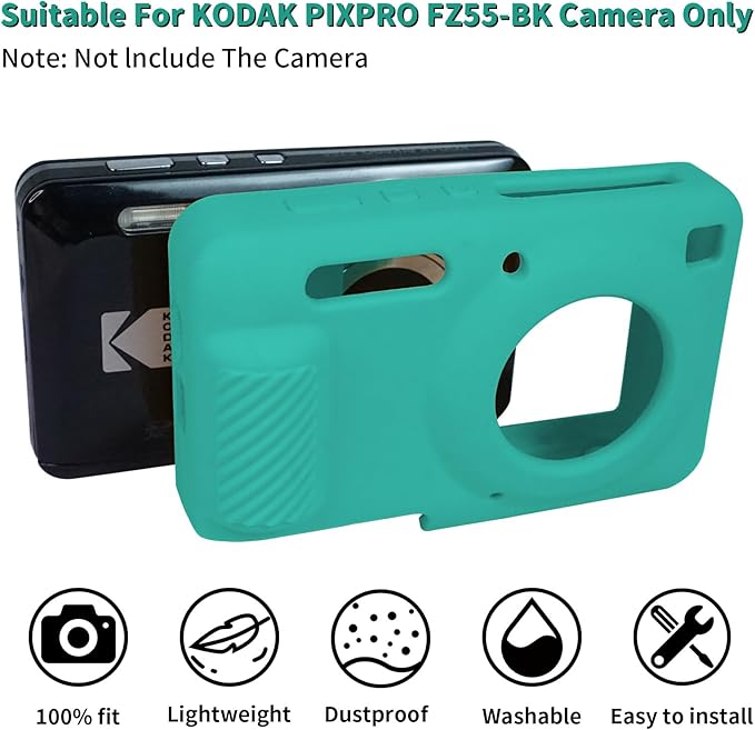 Easy Hood Camera Case for Kodak PIXPRO FZ55, Soft Silicone Cover Anti-Scratch Slim Fit FZ55 DSLR Camera Sleeve Body Skin Travel Protective Case, Green