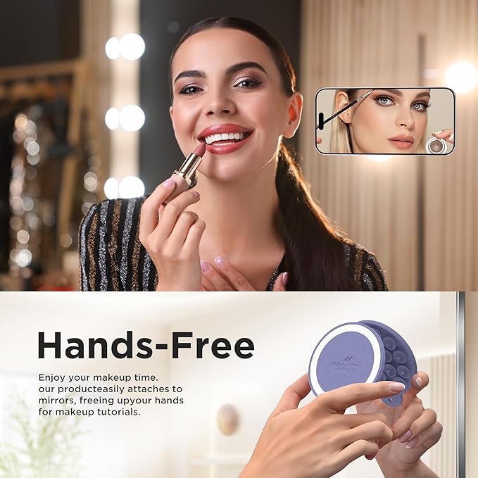 Magnetic Suction Cup Phone Mount, Compatible with MagSafe, Silicone Octo Cup Buddy Sticky Grip Holder for iPhone and Android, Removable Hands-Free Phone Stand Selfie/Video for TikTok, Lavender
