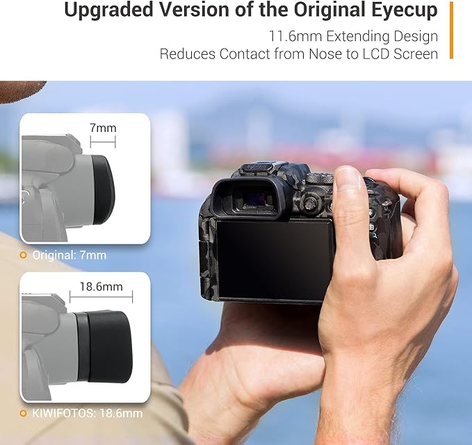 EOS R10 Eye Cup Eyecup Eyepiece, Extended Long Soft Eyecup Eyepiece Viewfinder for Canon EOS R10 Mirrorless Camera, Soft Silicone Material, Comfortable for Eyeglass Wearers