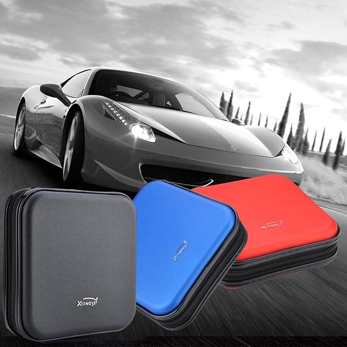 CD DVD Wallet, 32 Capacity Heavy Duty, DVD CD Case Holder for Car,Portable DVD/VCD Storage Disk, Hard Shell Sturdy case, Car CD Disk Holder, Booklet, Blu-ray Wallet (32 Capacity,Black)