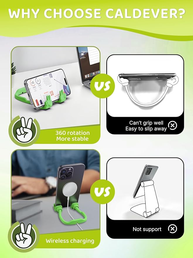 Easter Basket Stuffers Essentials for Teens Girls Boys Kids Cell Phone Stand: Upgrade Adjustable Peace Sign Thumbs Lazy Phone Holder for Desk Cool Gadgets Fun Easter Gifts for Adults Women Teenagers